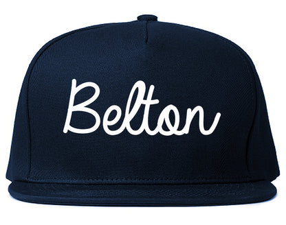 Belton South Carolina SC Script Mens Snapback Hat Navy Blue