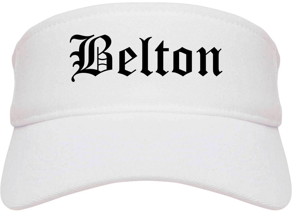 Belton South Carolina SC Old English Mens Visor Cap Hat White