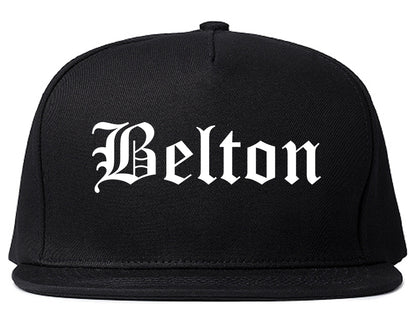Belton Texas TX Old English Mens Snapback Hat Black