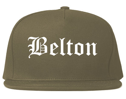 Belton Texas TX Old English Mens Snapback Hat Grey