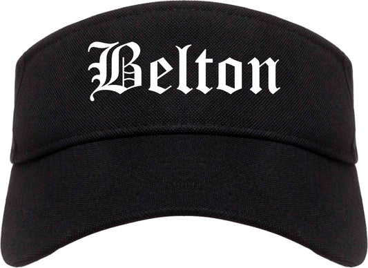 Belton Texas TX Old English Mens Visor Cap Hat Black