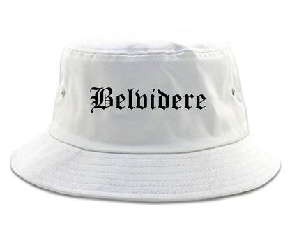 Belvidere Illinois IL Old English Mens Bucket Hat White
