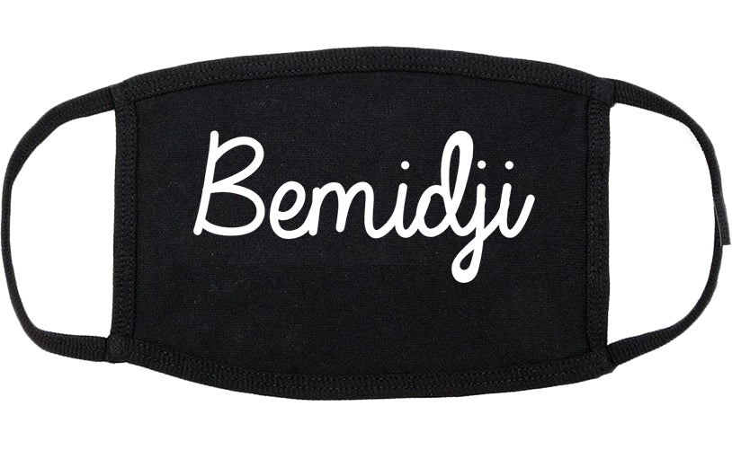 Bemidji Minnesota MN Script Cotton Face Mask Black