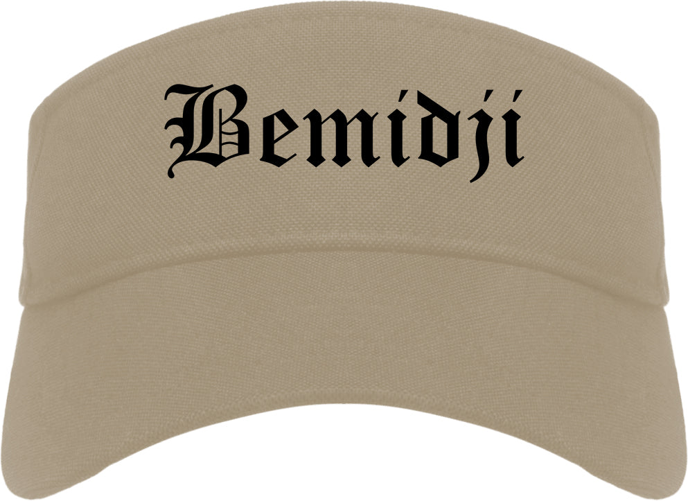 Bemidji Minnesota MN Old English Mens Visor Cap Hat Khaki