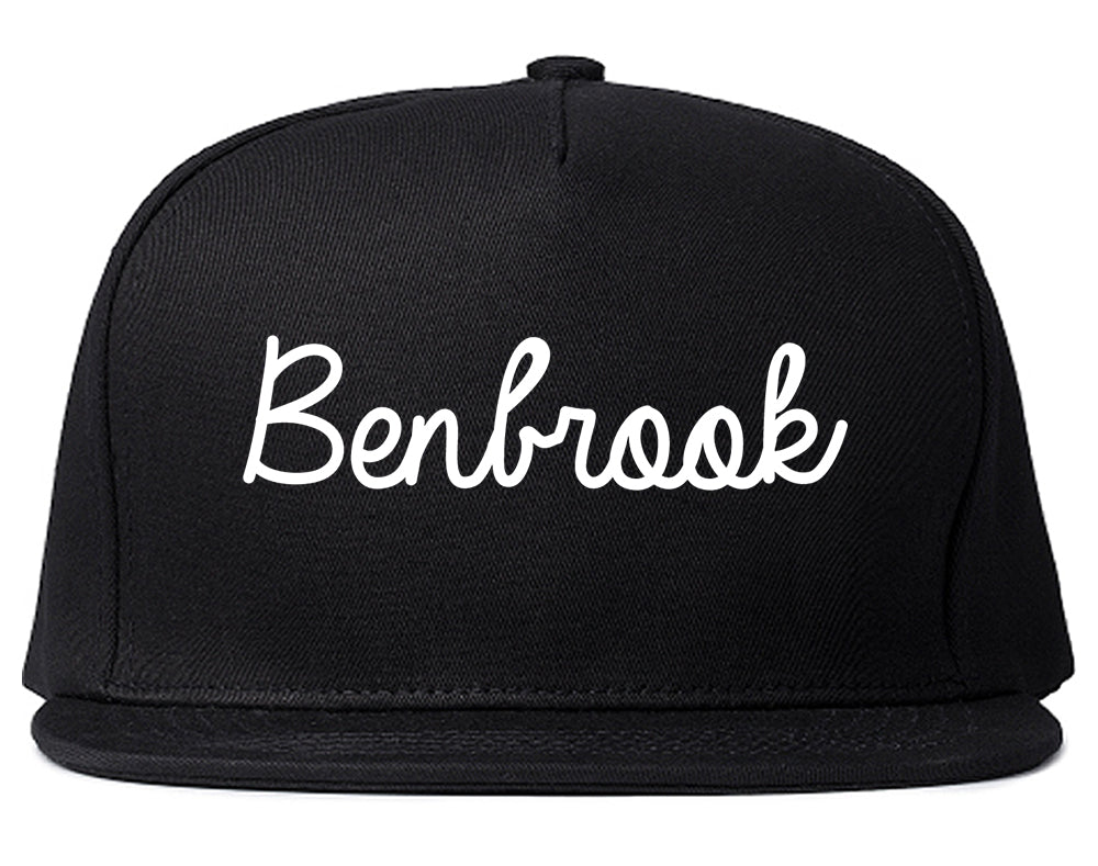 Benbrook Texas TX Script Mens Snapback Hat Black