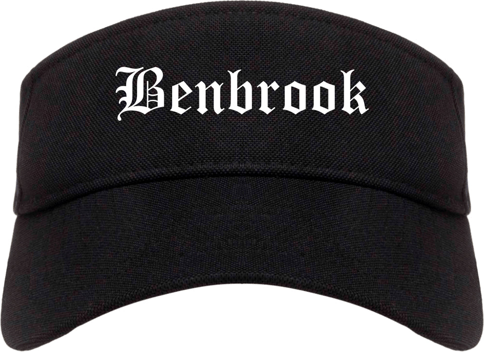 Benbrook Texas TX Old English Mens Visor Cap Hat Black