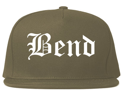 Bend Oregon OR Old English Mens Snapback Hat Grey