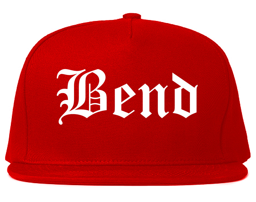 Bend Oregon OR Old English Mens Snapback Hat Red