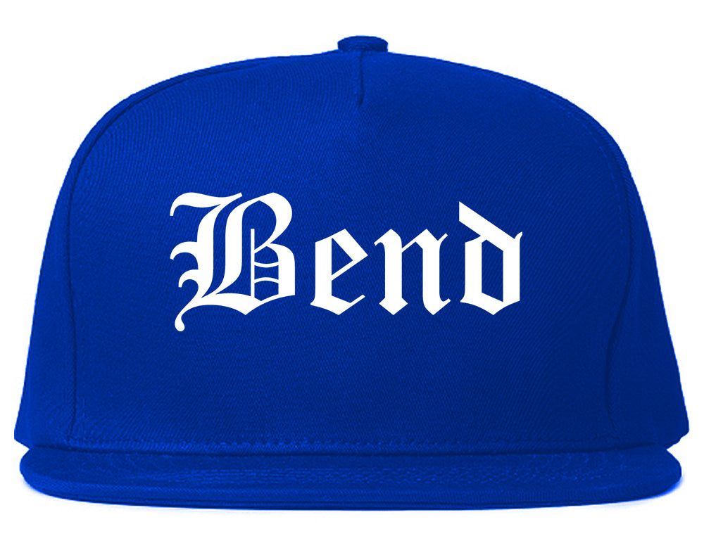 Bend Oregon OR Old English Mens Snapback Hat Royal Blue