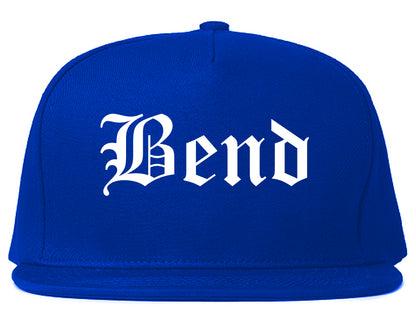 Bend Oregon OR Old English Mens Snapback Hat Royal Blue