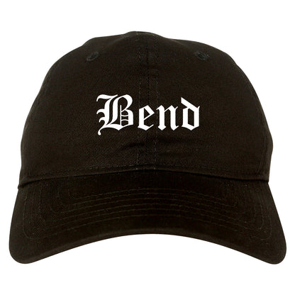 Bend Oregon OR Old English Mens Dad Hat Baseball Cap Black