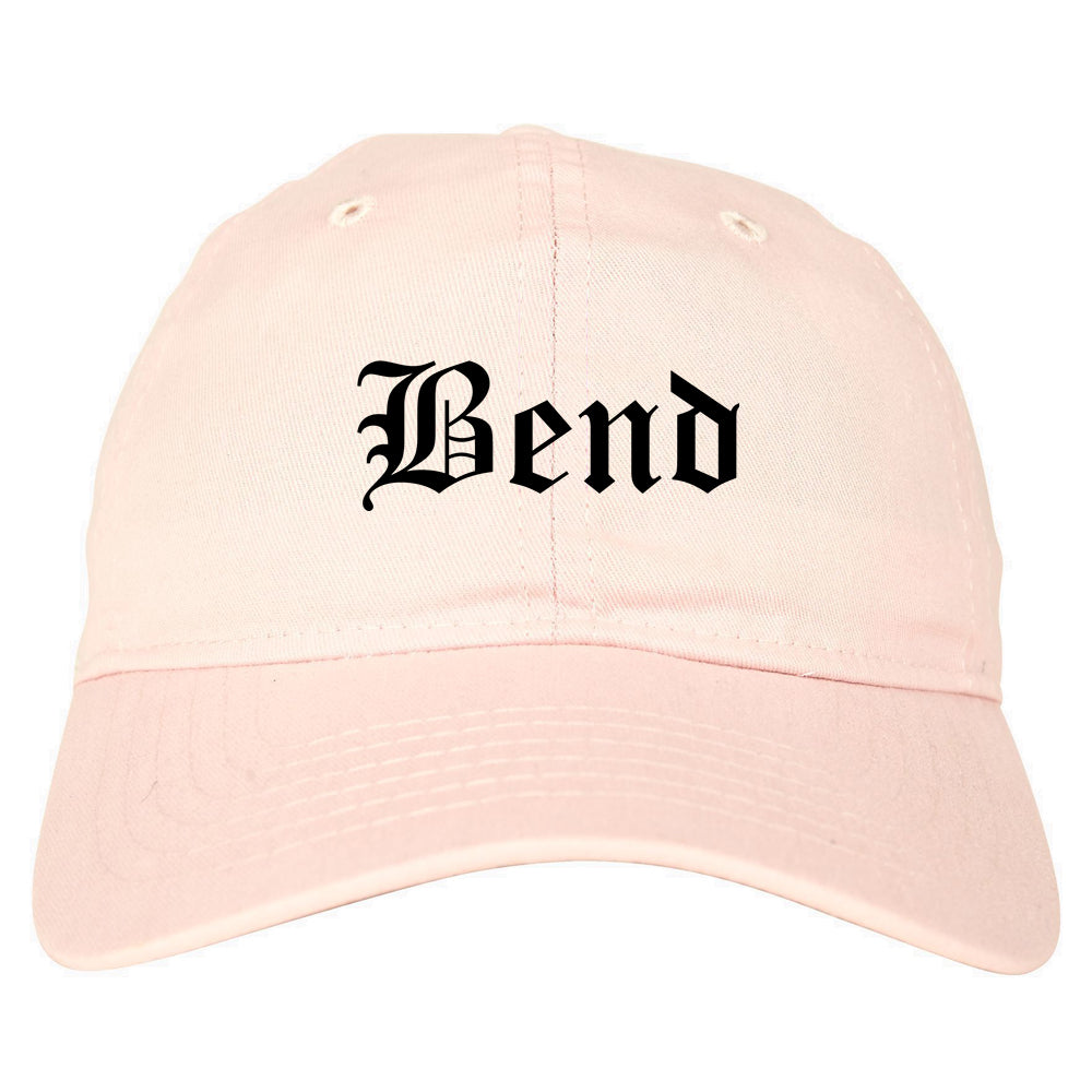 Bend Oregon OR Old English Mens Dad Hat Baseball Cap Pink