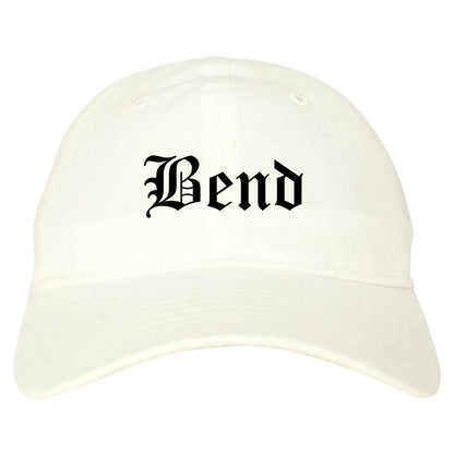 Bend Oregon OR Old English Mens Dad Hat Baseball Cap White