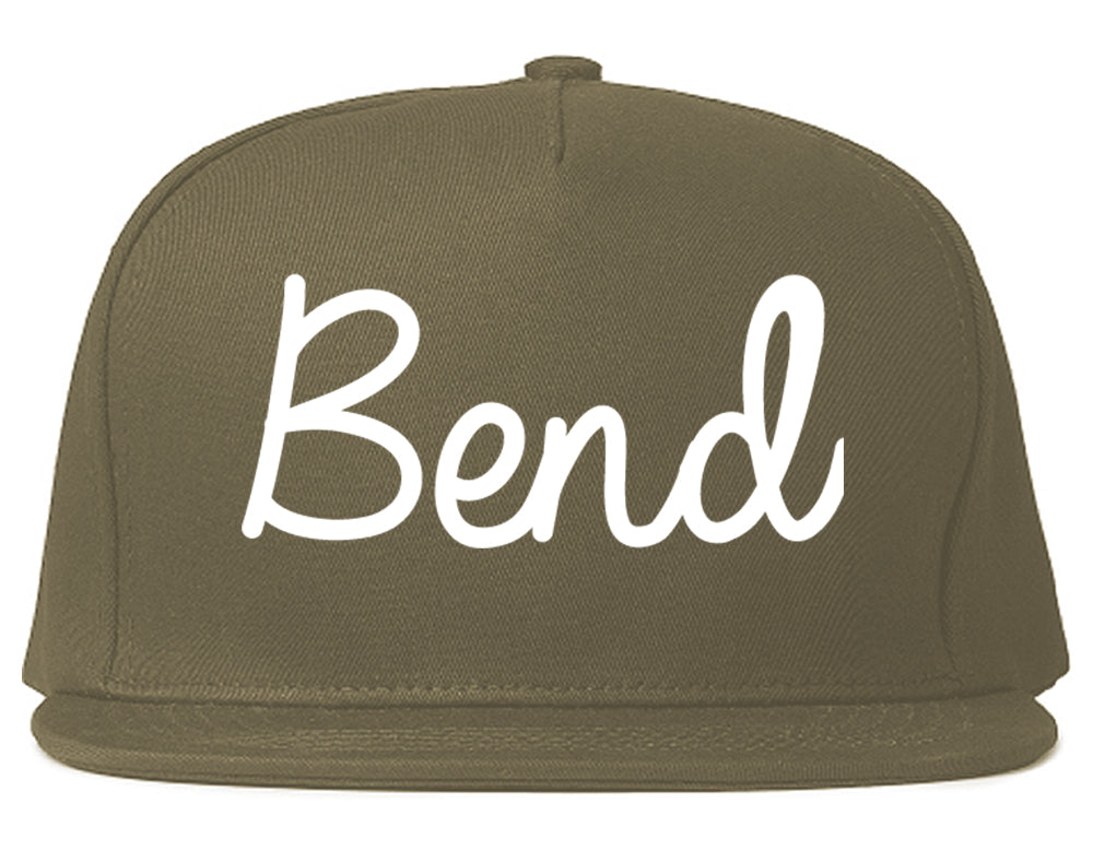 Bend Oregon OR Script Mens Snapback Hat Grey