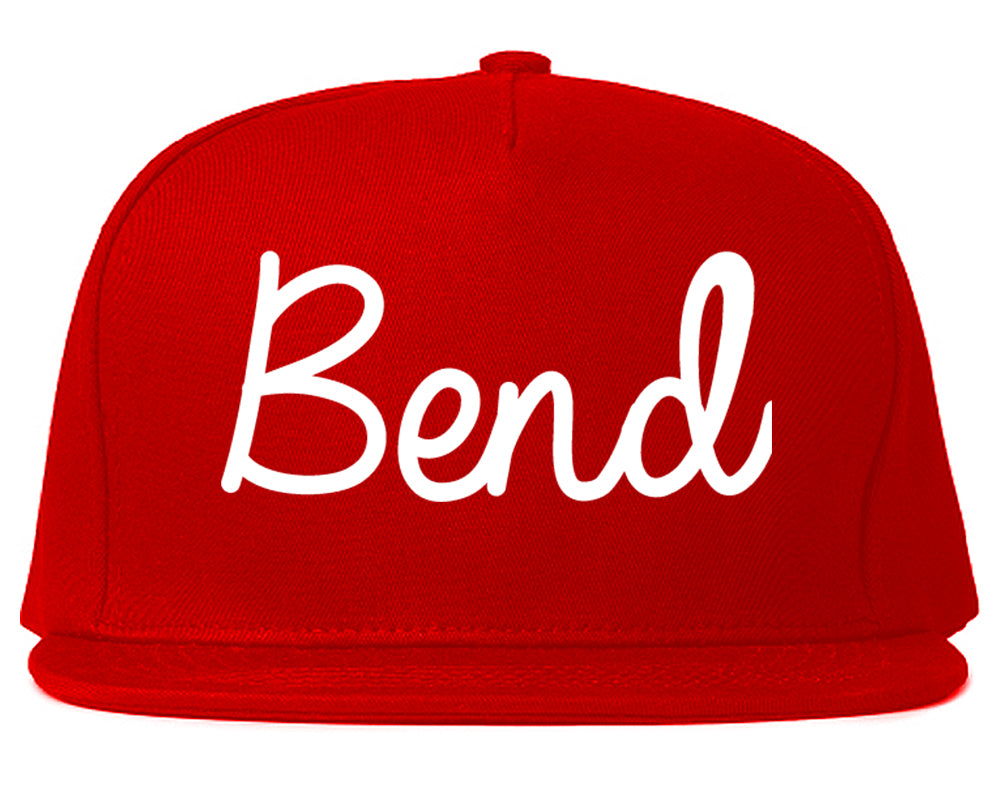 Bend Oregon OR Script Mens Snapback Hat Red