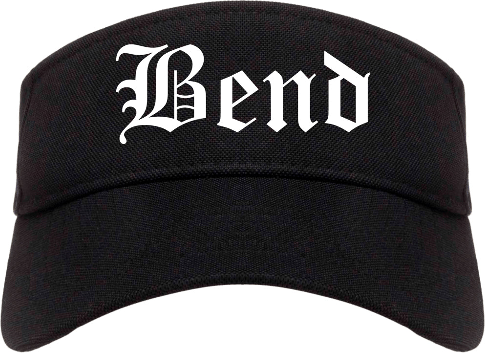 Bend Oregon OR Old English Mens Visor Cap Hat Black