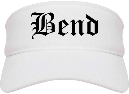 Bend Oregon OR Old English Mens Visor Cap Hat White