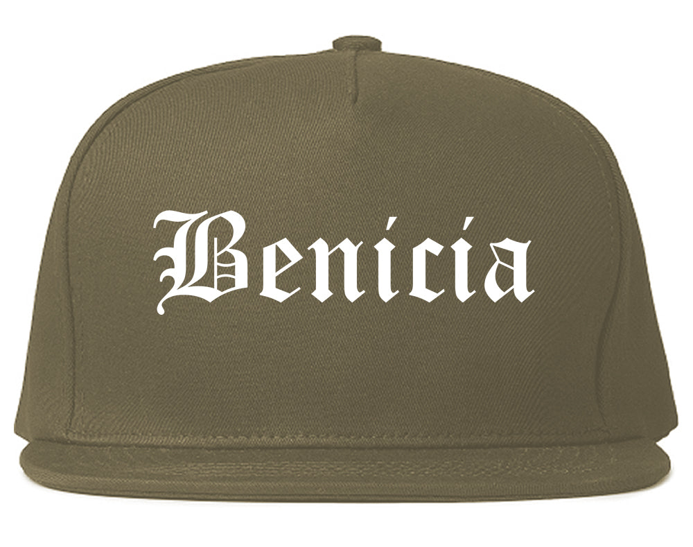 Benicia California CA Old English Mens Snapback Hat Grey