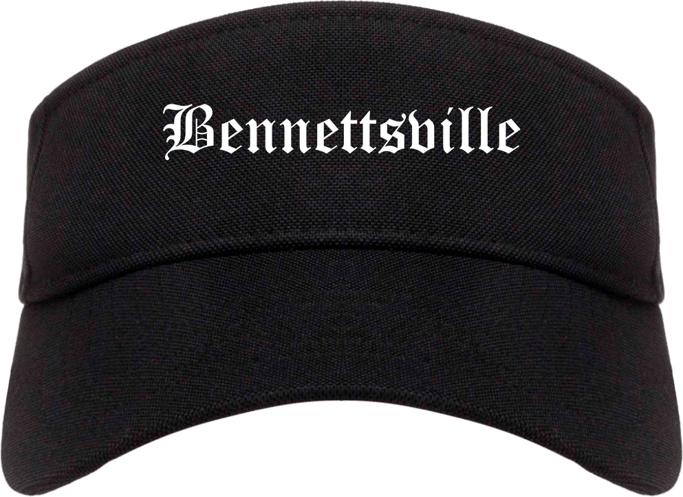 Bennettsville South Carolina SC Old English Mens Visor Cap Hat Black