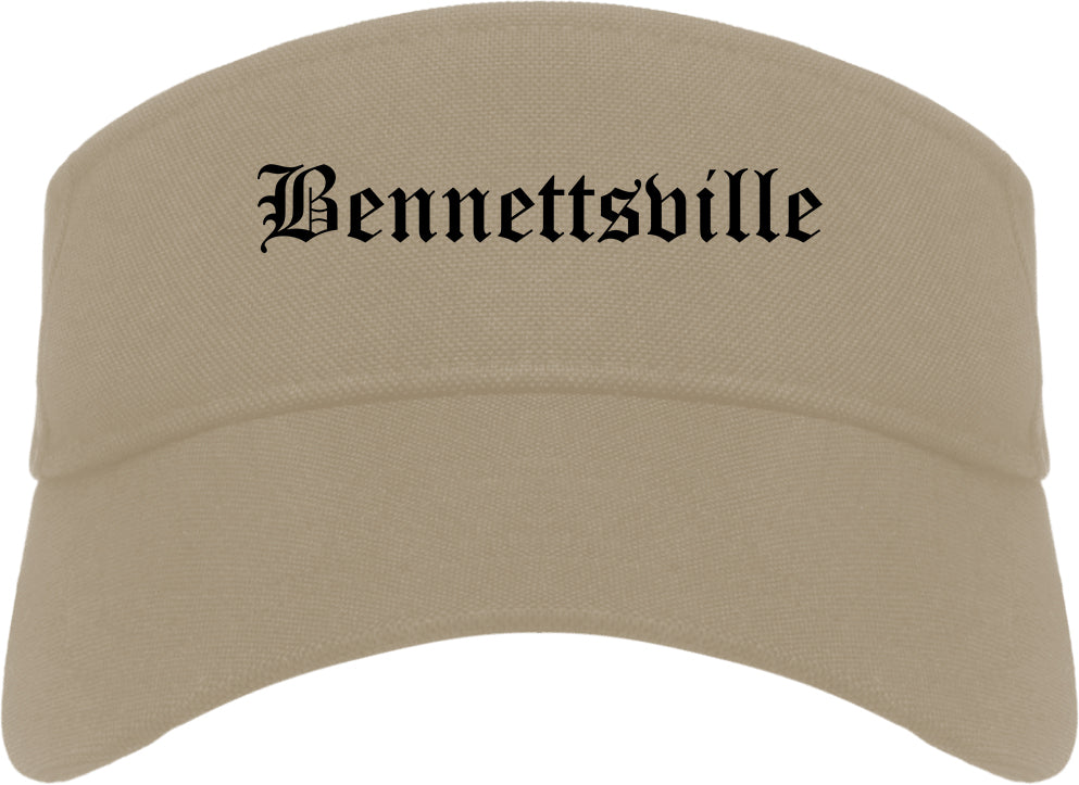 Bennettsville South Carolina SC Old English Mens Visor Cap Hat Khaki
