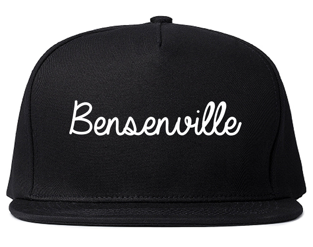 Bensenville Illinois IL Script Mens Snapback Hat Black