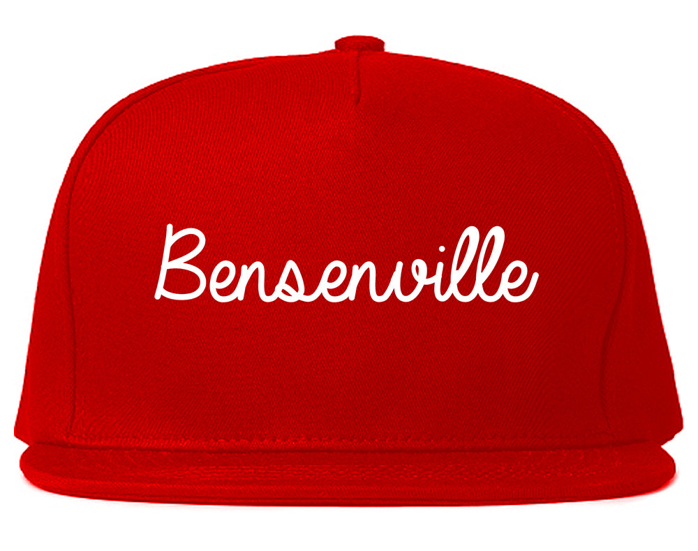 Bensenville Illinois IL Script Mens Snapback Hat Red
