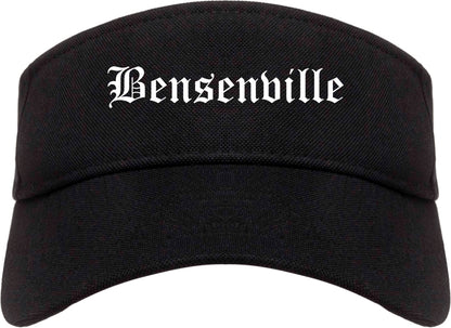 Bensenville Illinois IL Old English Mens Visor Cap Hat Black