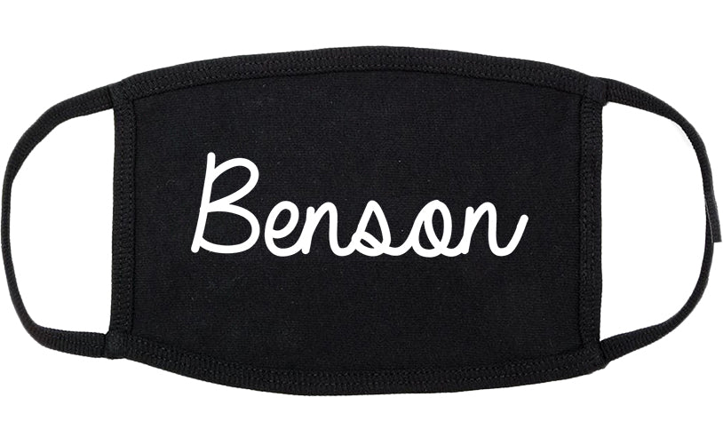 Benson Arizona AZ Script Cotton Face Mask Black