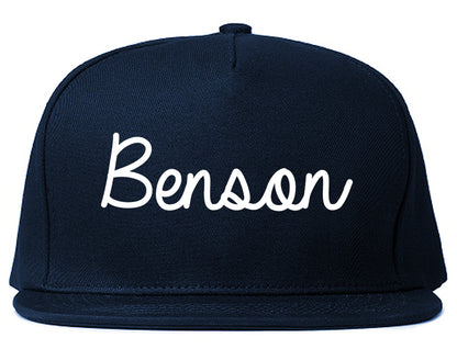 Benson Arizona AZ Script Mens Snapback Hat Navy Blue