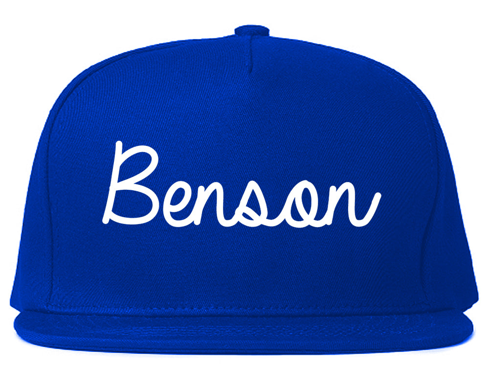 Benson Arizona AZ Script Mens Snapback Hat Royal Blue