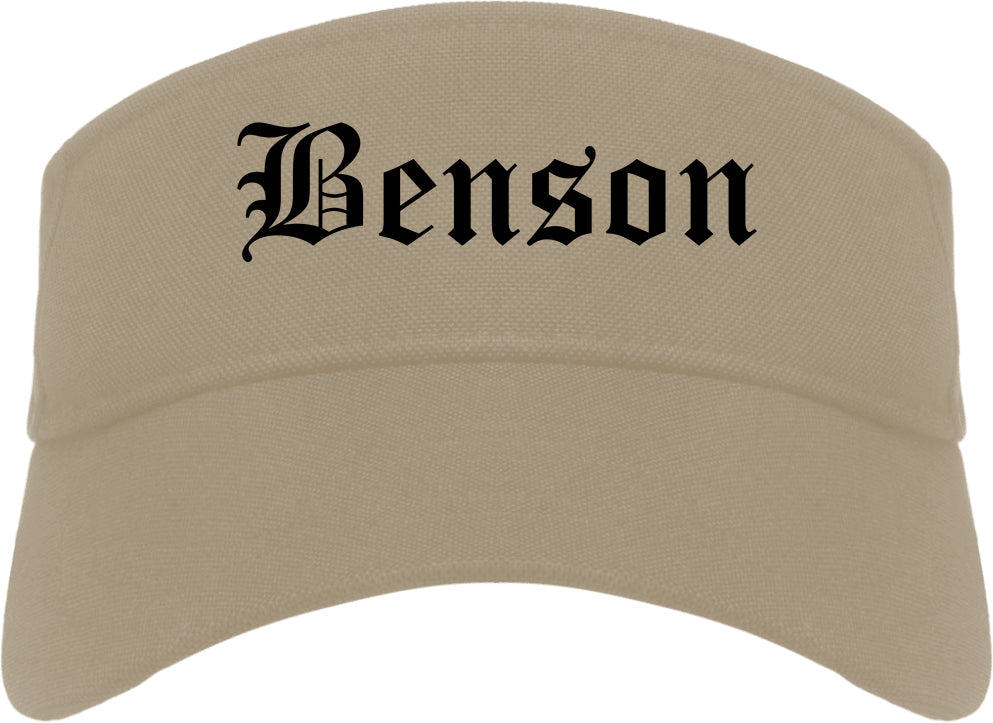 Benson Arizona AZ Old English Mens Visor Cap Hat Khaki