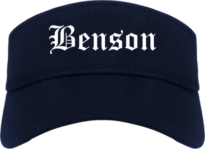 Benson Arizona AZ Old English Mens Visor Cap Hat Navy Blue