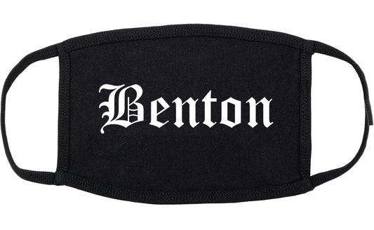 Benton Arkansas AR Old English Cotton Face Mask Black