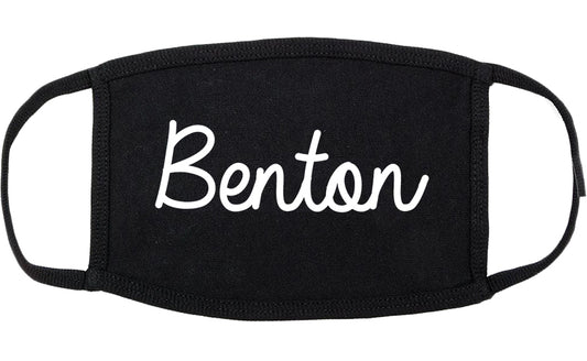 Benton Arkansas AR Script Cotton Face Mask Black