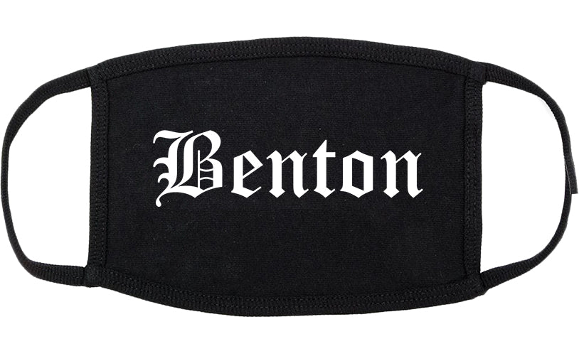Benton Illinois IL Old English Cotton Face Mask Black