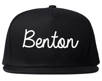 Benton Illinois IL Script Mens Snapback Hat Black