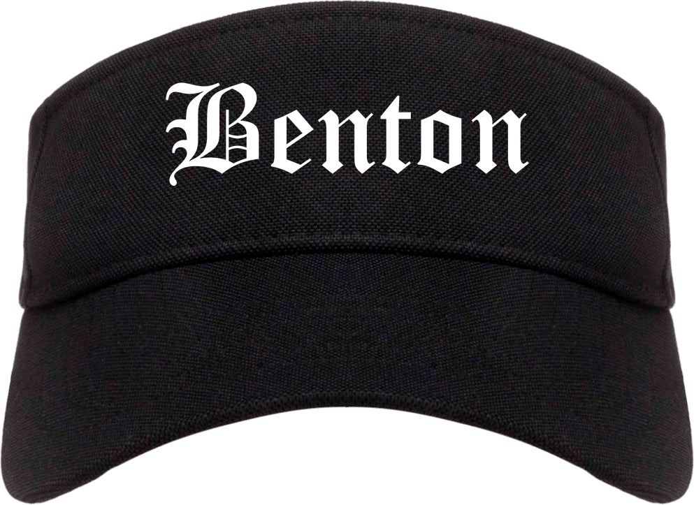 Benton Illinois IL Old English Mens Visor Cap Hat Black