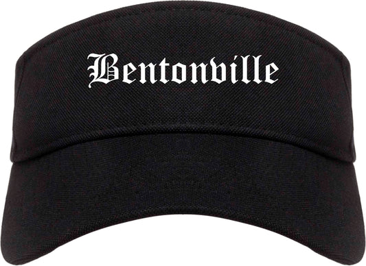 Bentonville Arkansas AR Old English Mens Visor Cap Hat Black
