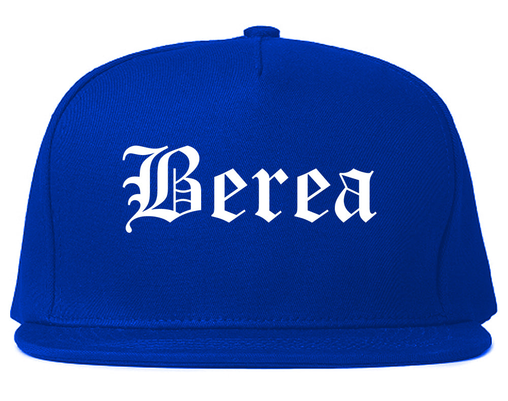 Berea Ohio OH Old English Mens Snapback Hat Royal Blue