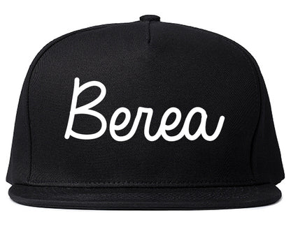 Berea Ohio OH Script Mens Snapback Hat Black