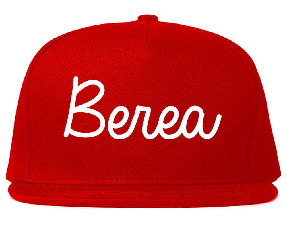 Berea Ohio OH Script Mens Snapback Hat Red