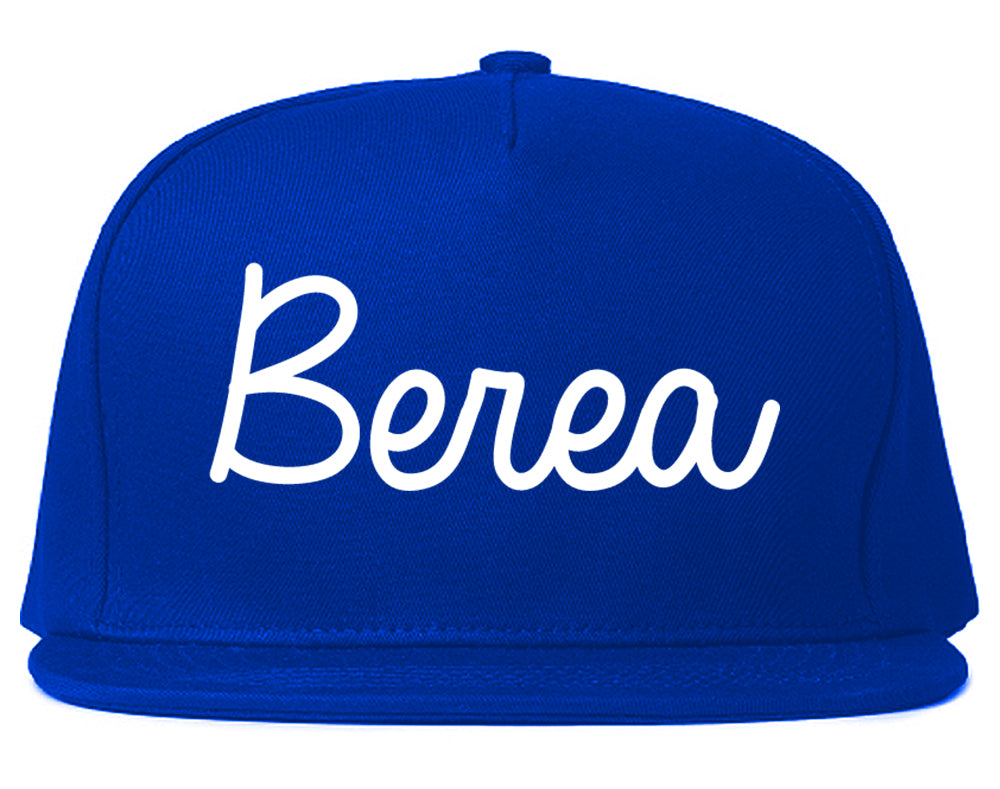 Berea Ohio OH Script Mens Snapback Hat Royal Blue