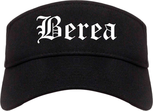 Berea Ohio OH Old English Mens Visor Cap Hat Black