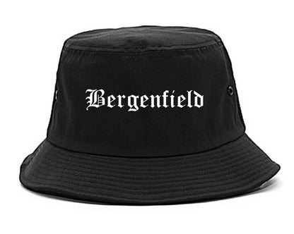 Bergenfield New Jersey NJ Old English Mens Bucket Hat Black