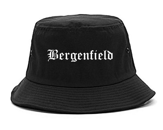 Bergenfield New Jersey NJ Old English Mens Bucket Hat Black