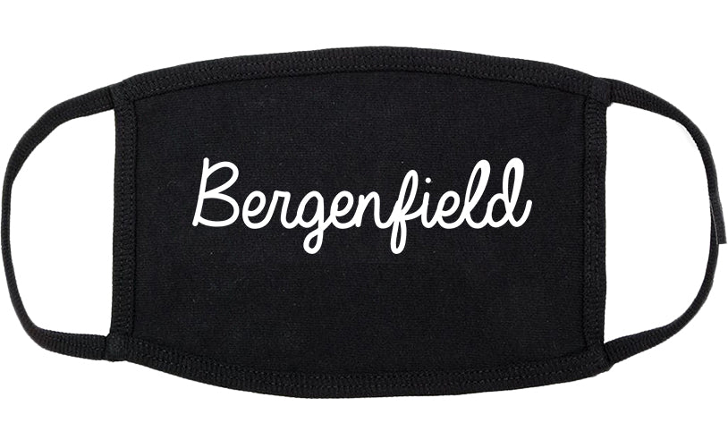 Bergenfield New Jersey NJ Script Cotton Face Mask Black