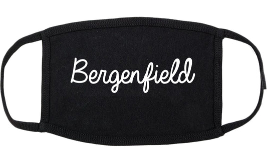 Bergenfield New Jersey NJ Script Cotton Face Mask Black