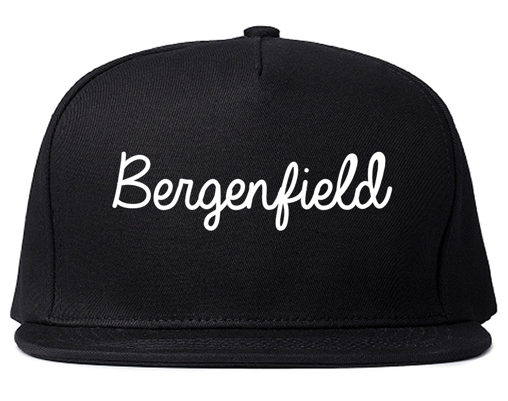 Bergenfield New Jersey NJ Script Mens Snapback Hat Black