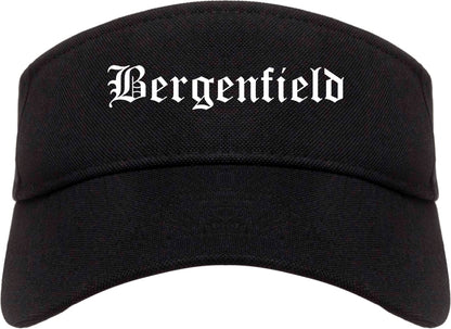 Bergenfield New Jersey NJ Old English Mens Visor Cap Hat Black