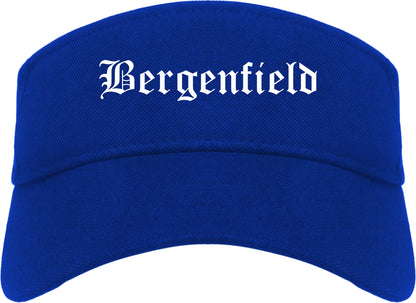 Bergenfield New Jersey NJ Old English Mens Visor Cap Hat Royal Blue